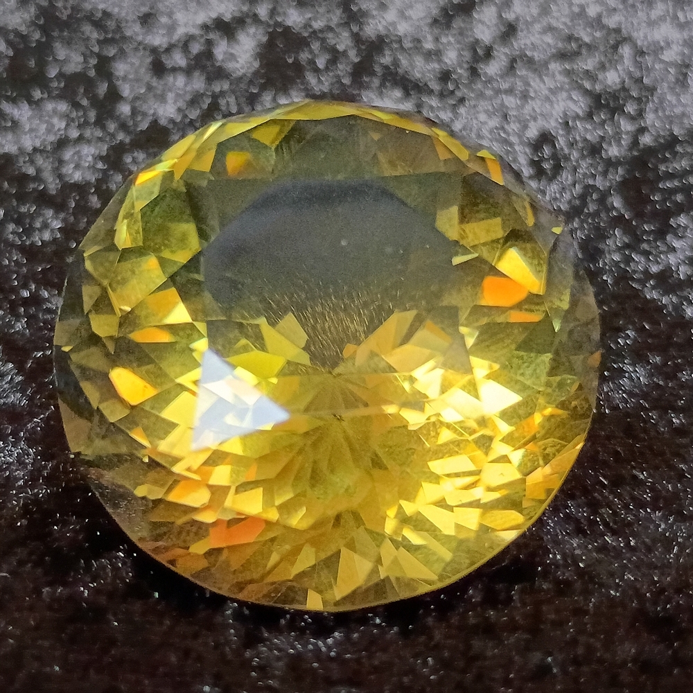 Multi Faceted Jeweler's Cut Citrine Topaz 16.5 mm Diameter 14.5 Carats